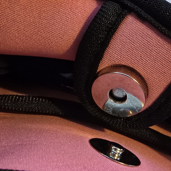 Parker & Hyde Pink and White Tote with Matching Clutch, Neoprene - Picture 12 of 15